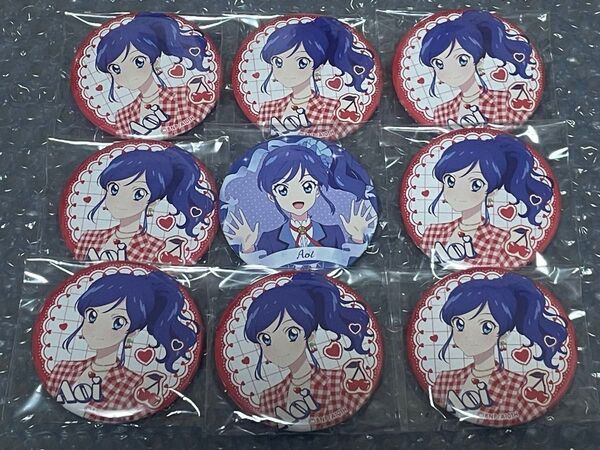 アイカツ 霧矢あおい 缶バッジ ガーリーレッド バースデー