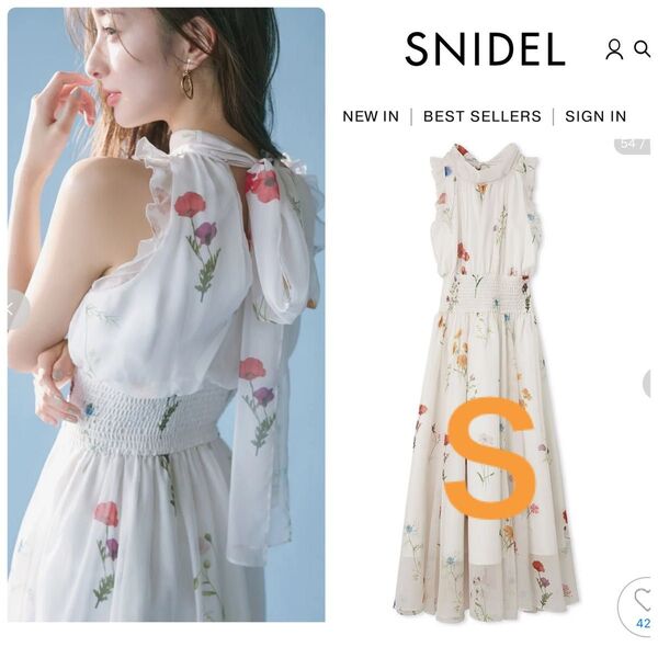 【FLOWER】SNIDEL バックリボンシフォンワンピース☆新作新品☆
