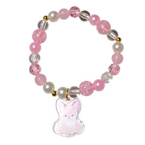 新品 ちょコンとキツネ ブレスレット アクセサリー キラキラ ピンク 御守り 恋愛祈願 金運上昇 御利益 パワーストーン 水晶