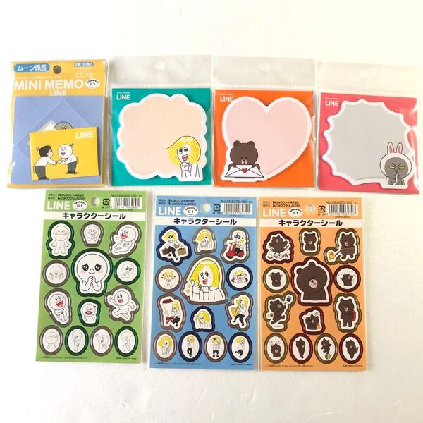 LINE ミニメモとキャラクターシール まとめ売り