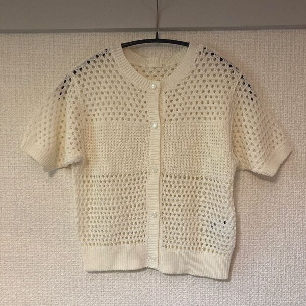GU キッズSサイズ 140cm 半袖カーディガン 白