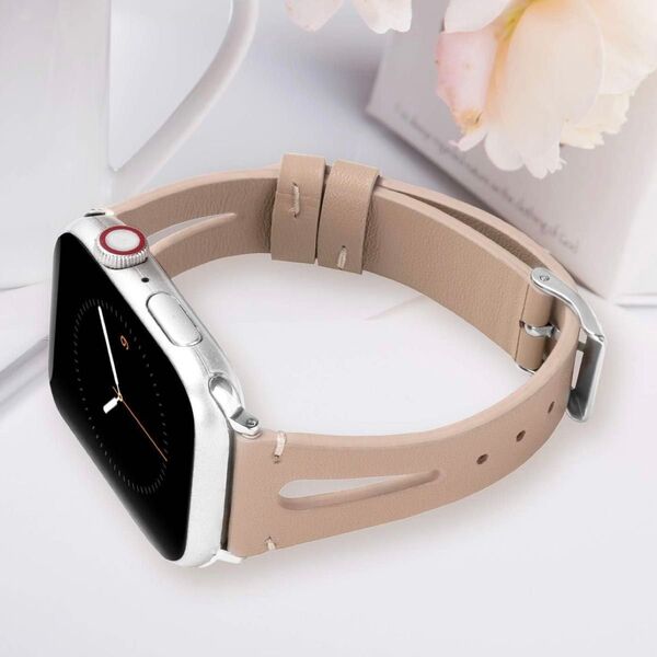 Apple Watch バンド アップルウォッチ 38mm 40mm 41mm レザー 本革バンド ベルト ベージュ