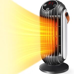 セラミックヒーター 電気ストーブ 黒 タイマー機能付き 転倒OFF 電気ヒーター