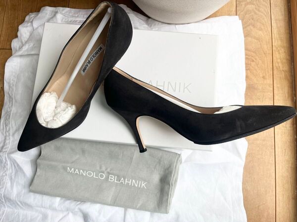 MANOLO BLAHNIK マノロブラニク KIETTA 36 スェード キエッタ パンプス 9cm グレー