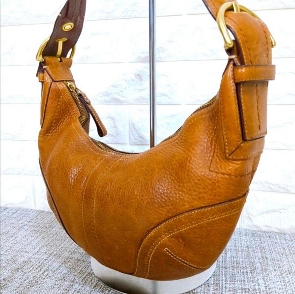 美品 COACH HOBO コーチ ホーボー ワンショルダー レザー 肩掛け ショルダーバッグ ハンドバッグ ブラウン系