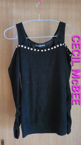 CECIL McBEE オフショルダートップス スタッズ レース 平成ギャル 00s y2kグランジ姉 Ageha egg