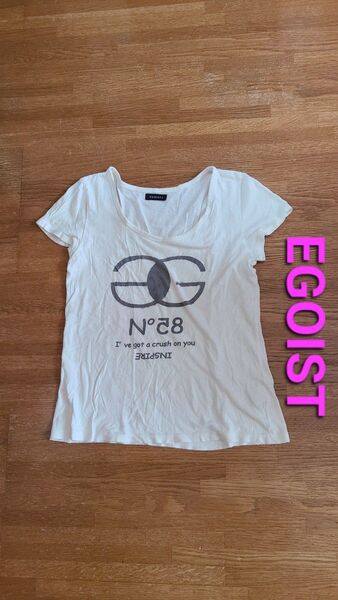 EGOIST薄字ロゴ Tシャツ 平成 ギャル 00s y2k フェアリーグランジ 姉 Ageha egg109 渋谷