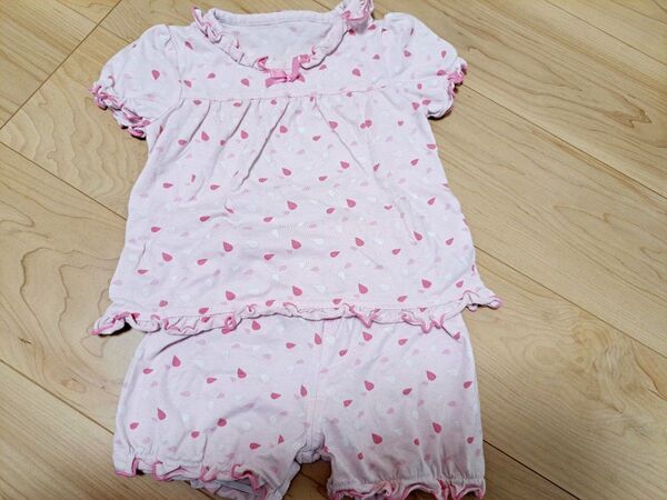 女の子 パジャマ 半袖 Tシャツ 部屋着 フリル 90