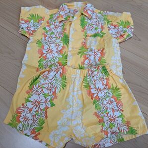 アロハシャツ 甚平 1才~2才 80 90 半袖 夏祭り 上下セット