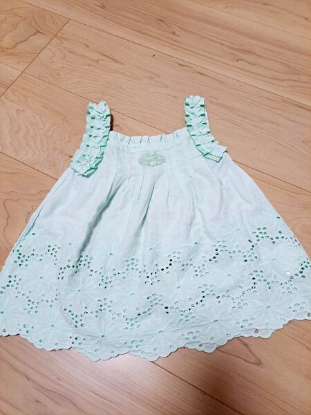 メゾピアノ チュニック カットソー 女児90 ワンピース ブラウス トップス キッズ ノースリーブ