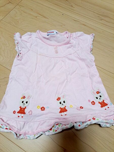 ミキハウス 半袖Tシャツ カットソー Tシャツ 90 チュニック 半袖 トップス キッズ