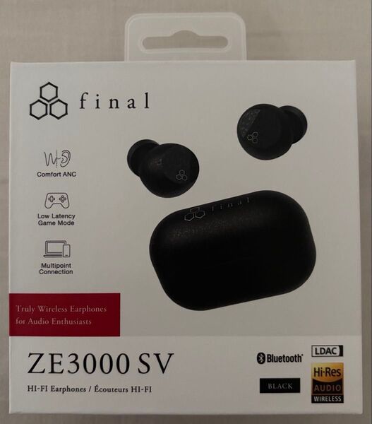 新品 final ファイナル ZE3000SV ワイヤレスイヤホン ブラック 黒