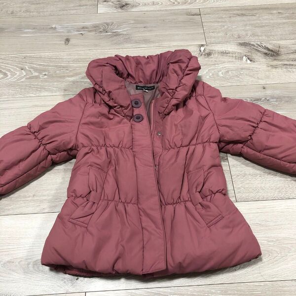 べべ コート くすみ系濃いめのピンク 綿入り ダウン 女の子 BeBe ジャケット