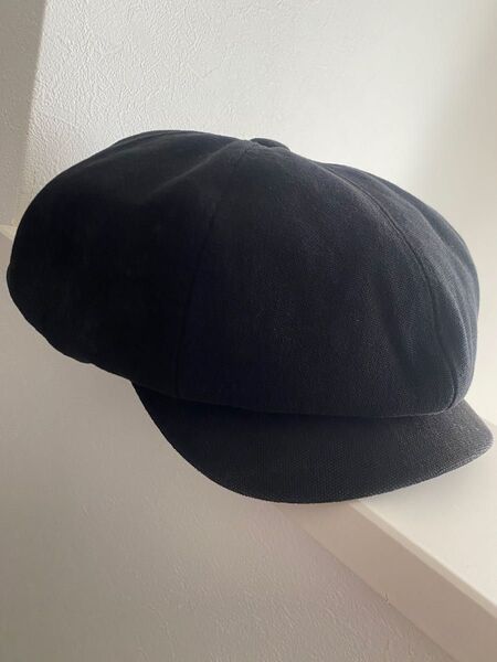 キャスケット 黒 BLACK アメカジ 帽子 コットン サイズL 59cmから60cm アジャスター