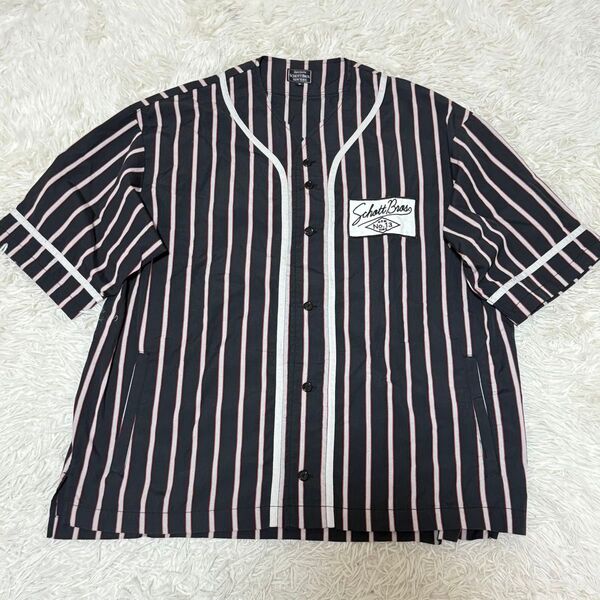 Schott ショット STRIPE BASEBALL SHIRT Mサイズ ベースボールシャツ