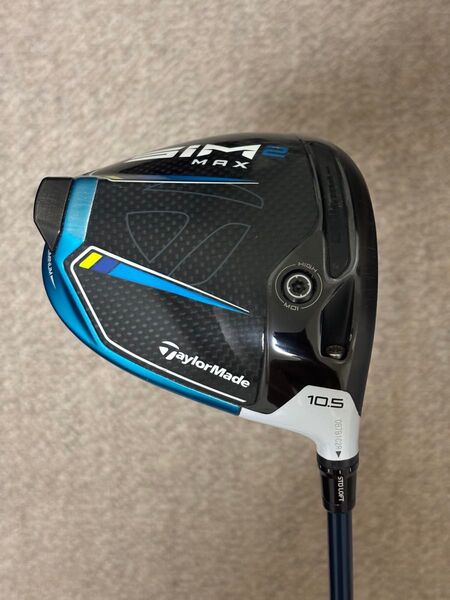 テーラーメイド SIM2 MAX ドライバー10.5° TENSEI BLUE フレックスS ヘッドカバー、トルクレンチ付き