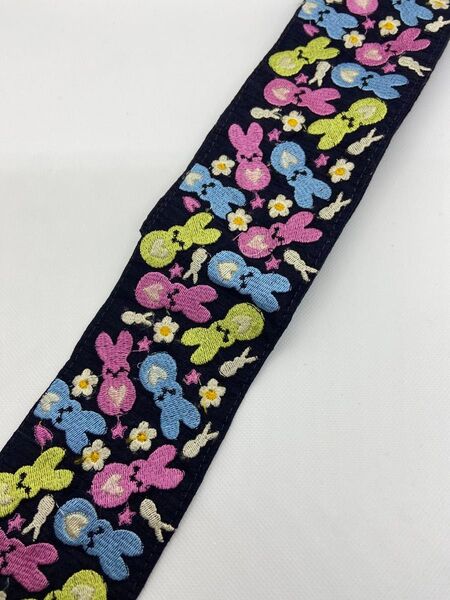 インド刺繍リボン インド刺繍 約2m ハンドメイド 手芸 パーツ 布地 ピープス うさぎ カスタム