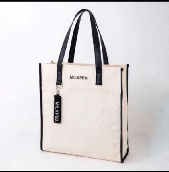 即購入可。値下げしました。ラスト一点!販売終了。鬼可愛い!ミルクフェド TOTE BAG & LOGO STRAP トートバッグ