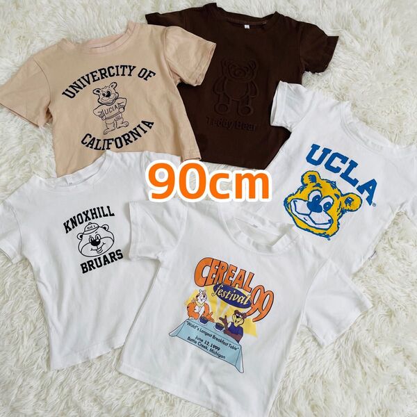 キッズ 子ども服 90 Tシャツ 半袖 夏服 まとめ売り 5枚セット 保育園 クマ 子供服 カットソー 半袖Tシャツ