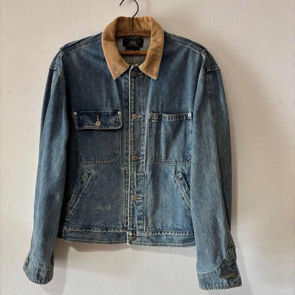 RRL デニムジャケット コーデュロイ襟 ヴィンテージ加工 サイズUSA-S. JP- M. L 相当