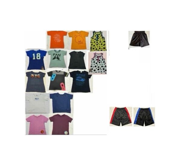 20着セット 100〜150cm半袖Tシャツ14着+130&140cmパンツ3着