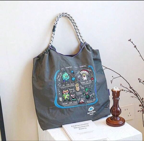 ネコ刺繍バッグ トートバッグ エコバッグ