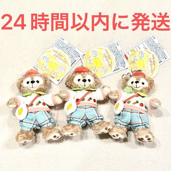 新品未使用☆東京ディズニーシー限定 ダッフィー ぬいぐるみバッジ 3個セット ダッフィー&フレンズ ワンダフルキッチン