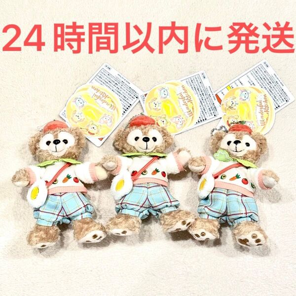 新品未使用☆東京ディズニーシー限定 ダッフィー ぬいぐるみバッジ 3個セット ダッフィー&フレンズ ワンダフルキッチン