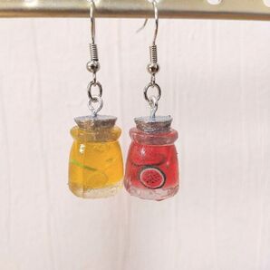 ハンドメイド ピアス ジャム(スイカ&レモン)