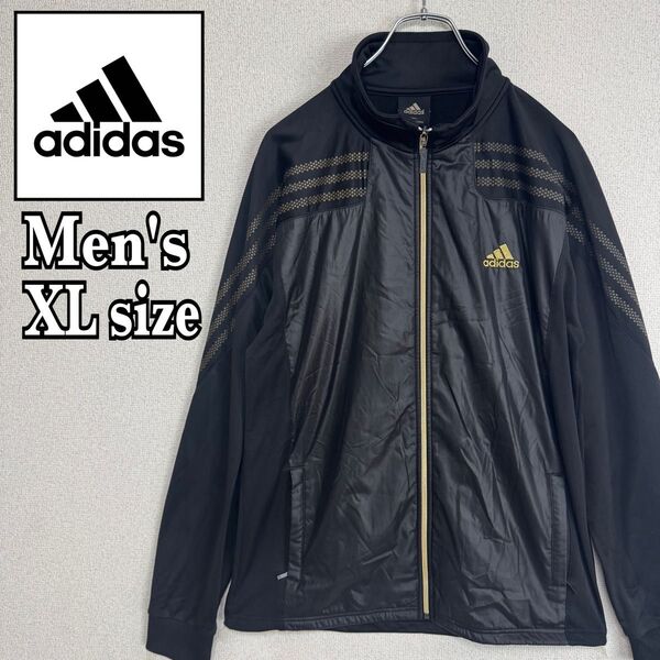adidas アディダス トラックジャケット ジャージ ジップアップ ナイロンジャケット ファイヤーバード ブラック XLサイズ