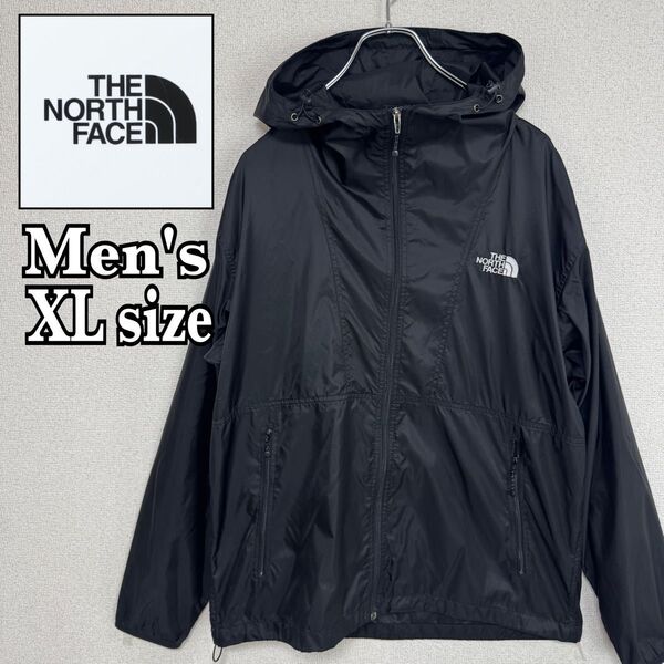 THE NORTH FACE ノースフェイス 薄手 ナイロンジャケット マウンテンパーカー ブラック 黒 メンズ XLサイズ