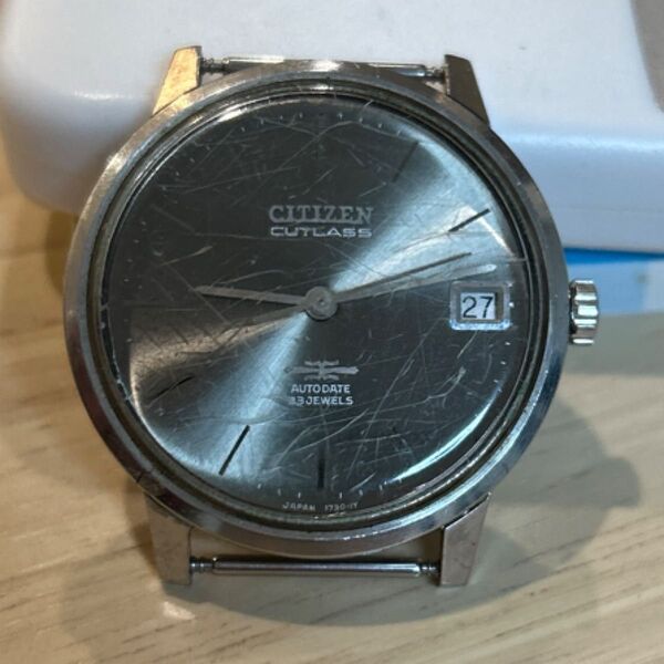 CITIZEN シチズン CUTLASS カトラス 33石 デイト グレー 変わり文字板 メンズ 腕時計 自動巻き