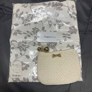 Francfranc キッチンエプロン&ポーチ 2点セット
