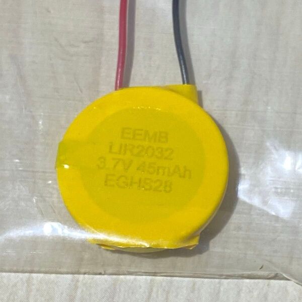LIR2032 充電式バッテリー 3.6V 45mAh リチウムイオンコイン電池