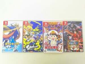 C408-N35-4563 SWITCH スイッチ ソフト 4点 セット ポケットモンスター ソード / スプラトゥーン3 / 桃太郎電鉄 /海賊無双4 現状品2