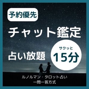 【夜21~24時限定】予約優先 占い放題 チャット鑑定15分 恋愛・仕事・人間関係 ルノルマン・タロットカード