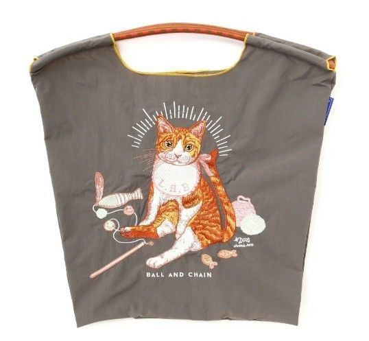 【新品】Ball&Chain CAT ベイビーキャット 子猫 ねこ Mサイズトートバッグ エコバッグ刺繍