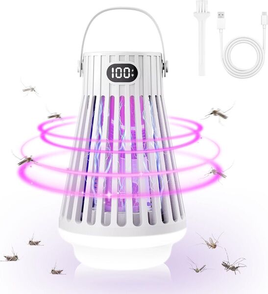 電撃殺虫器【2025年夏革新版&薬剤不用光源誘引電撃駆除】コバエ取り 虫除け 捕虫器