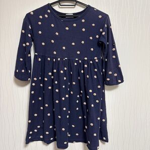 quoti use fith ポコポコドット柄七分袖ワンピース 120㎝