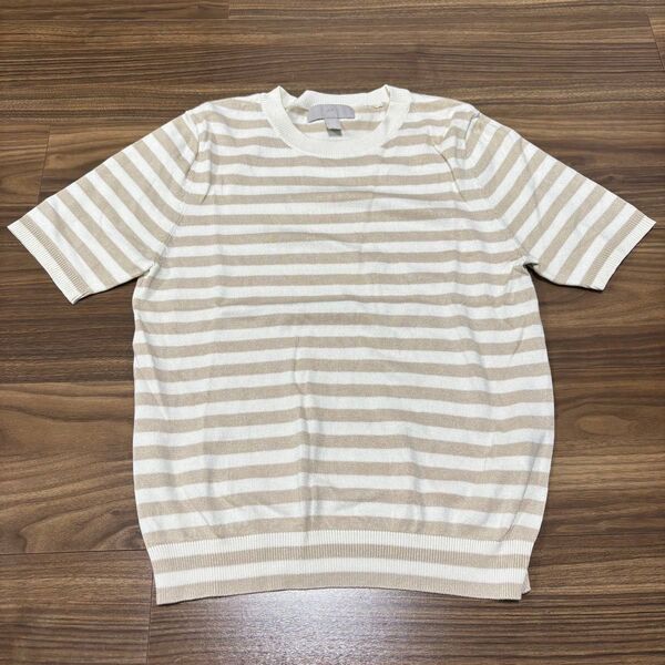 H&M ボーダー半袖ニットトップス