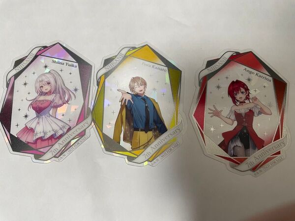 にじさんじ 7th Anniversary 特典グッズ 箔押しホロクリアカード アンジュカトリーナ 椎名唯華 風楽奏斗