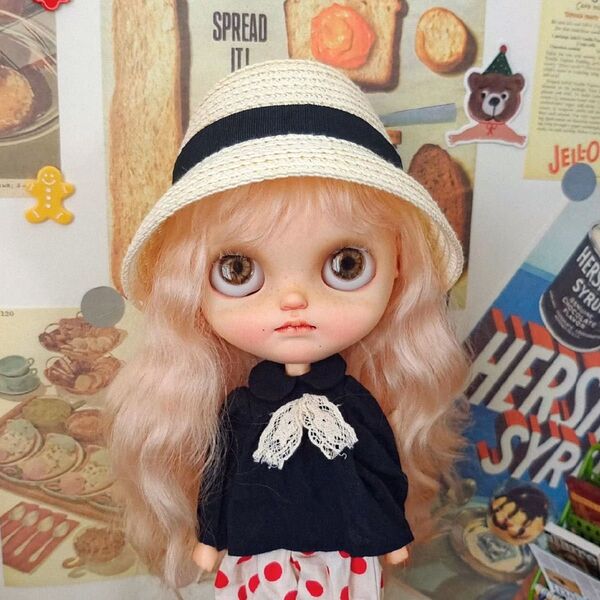 ドール用 blythe ネオブライス 麦わら帽子 ブライス帽子 アウトフィット