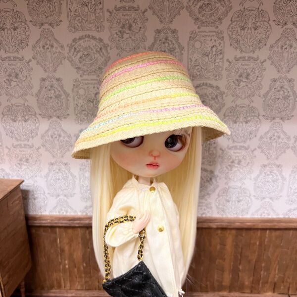 ドール用 blythe ネオブライス 麦わら帽子 ブライス帽子 アウトフィット