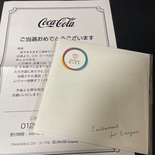 コカコーラ サウナやスパ、アウトドアなど、選べるレジャー体験ギフト2個セット 当選品
