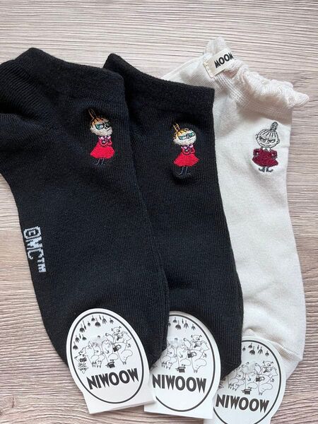 ムーミン ソックス 3足セット レディース ミイ刺繍 くるぶし丈 靴下