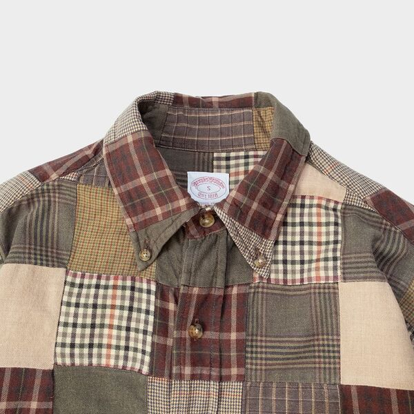 レア カラー 好配色 Brooks Brothers ブルックス パッチワーク US古着 長袖シャツ ビンテージ チェック