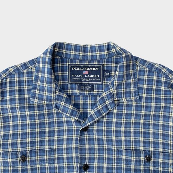 ポロスポーツ 麻混 リネン 開襟 オープンカラー ポニーなし ラルフ CALDWELL polo Ralph ポロラルフローレン