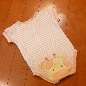 カーターズ carter's ベビー服 ロンパース 3month キリン 半袖ロンパ 綿100% コットン ボーダー 50~70