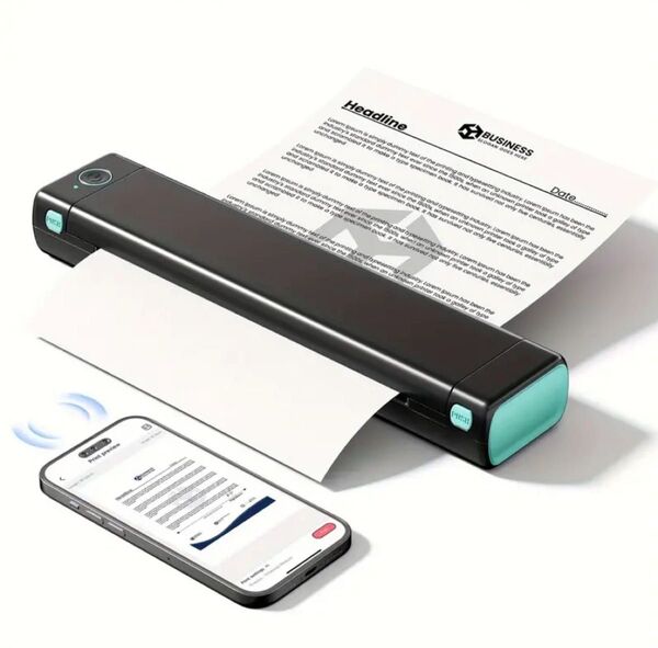 PHOMEMO M08F、A4ポータブルワイヤレスプリンター、コンパクトなインクレスサーマルプリンター、USB充電対応。