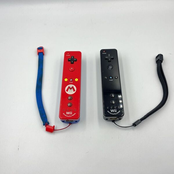 Wiiリモコンプラス マリオバージョン ストラップ付き 2点 まとめ売り